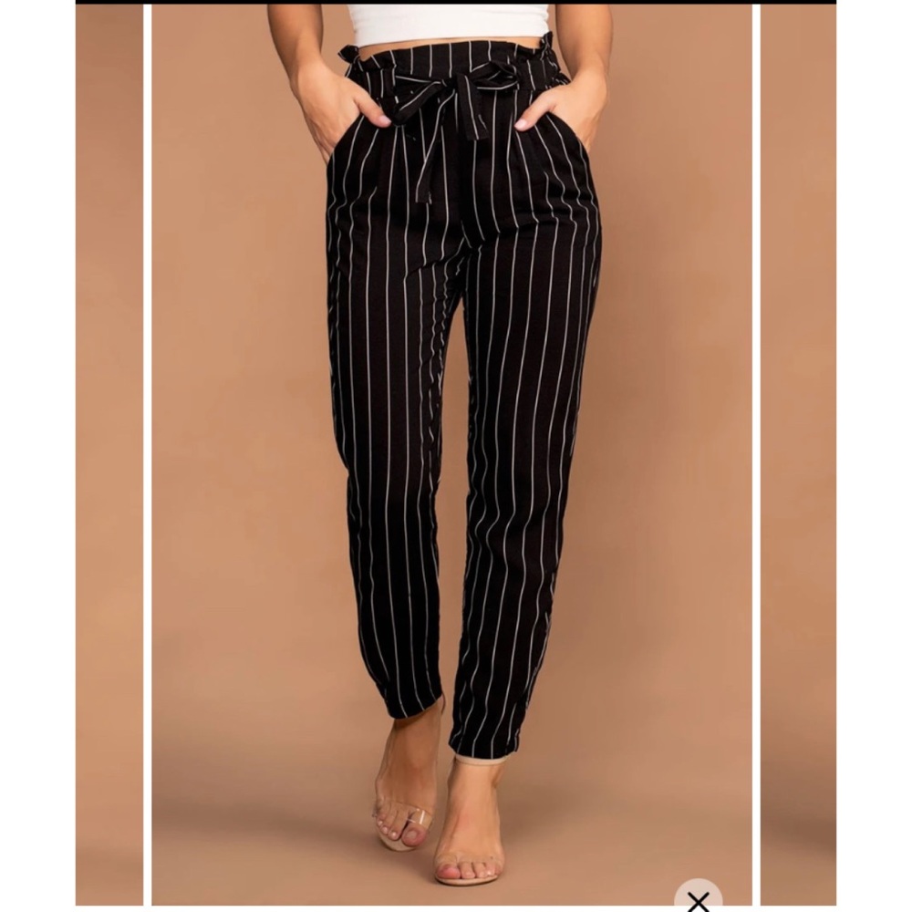 Ambiance Mid Rise Stripe Pants Size Small